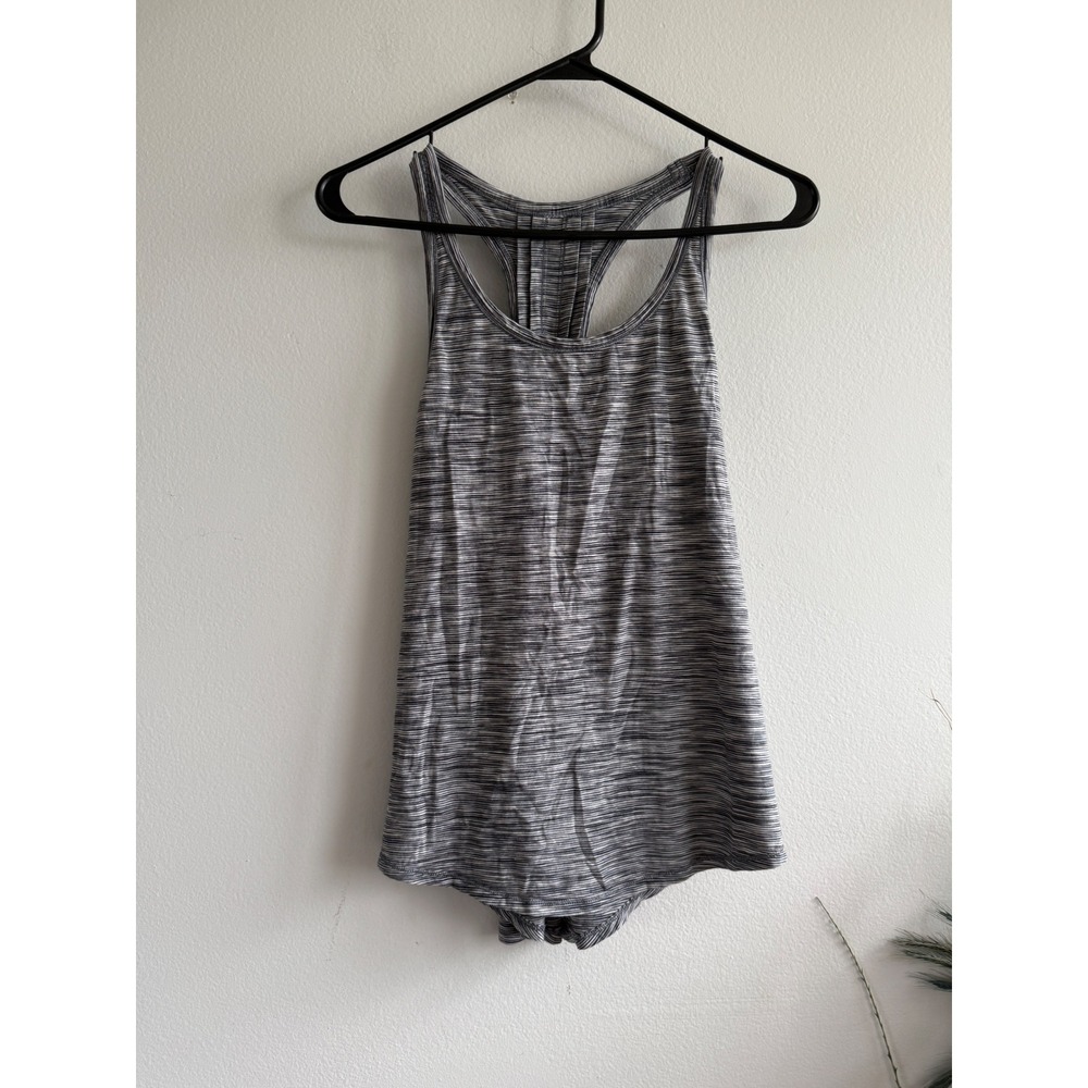 Lululemon Grey Space Dye Racerback Tank Top Gathered Back Activewear Womens